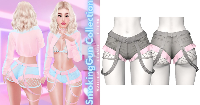 Rebelpill - SmokingGun Collection Shorts Light Grey