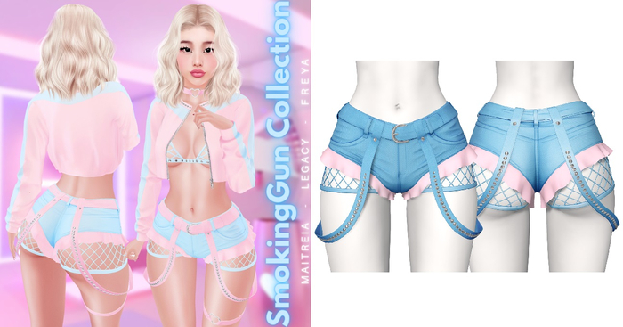 Rebelpill - SmokingGun Collection Shorts Splashy Blue