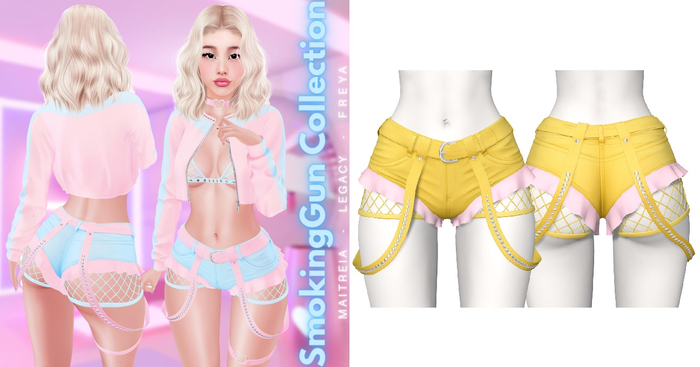 Rebelpill - SmokingGun Collection Shorts Yellow