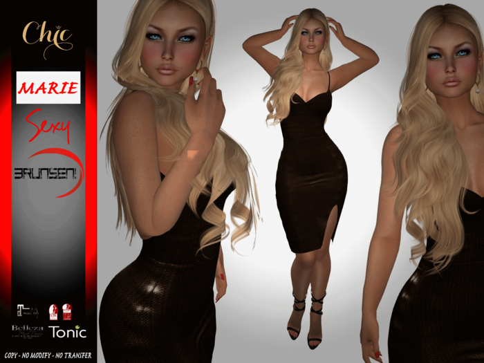 Brunsen Couture - Marie Chic Dress Brown Jeans+High Heels
