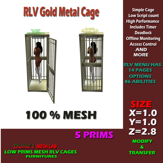 RLV Gold Metal Cage