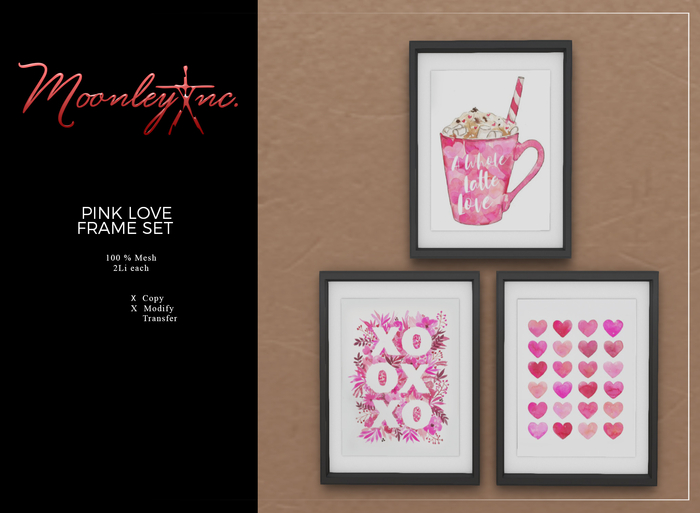 Moonley Inc. - Pink Love Frame Set