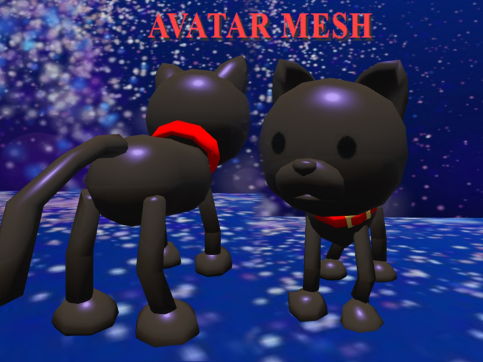 CAT BLACK AVATAR COMPLETE ANIMAL AVATARS MESH