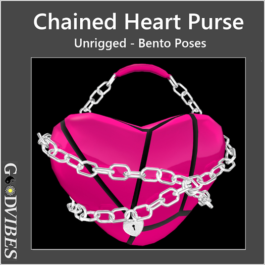 Chained Heart Purse Hot Pink 