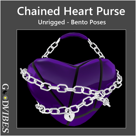 Chained Heart Purse Purple 