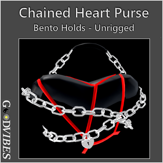 Chained Heart Purse Black 