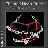 Chained Heart Purse Black 