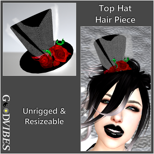 Little Rose n Tule Hat w/Resizer 