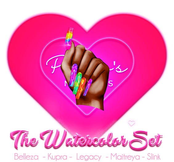 !! Pinky's Nails !! Watercolor Set ' Coffin