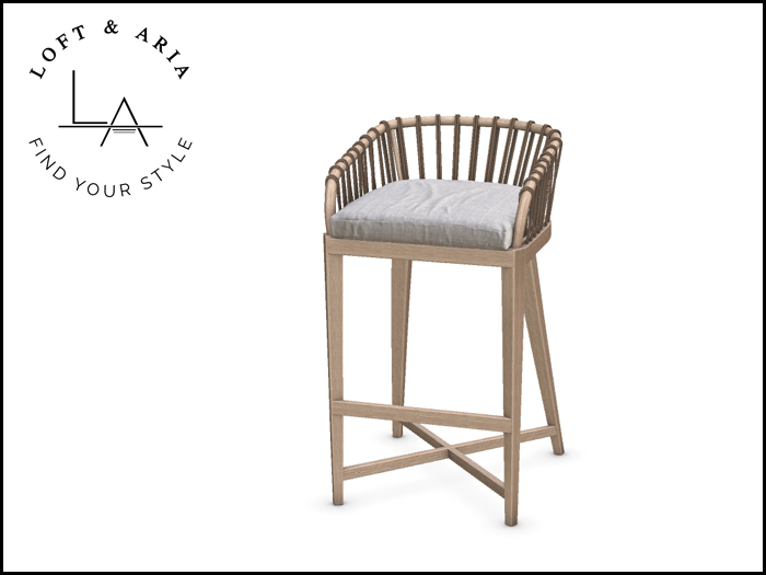 Loft & Aria - Azibo Bar Stool - Natural & White