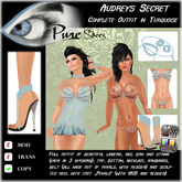 << PURE >> Audrey`s Secret (full outfit incl. high heel) in Turquoise [inworld price 199L$]