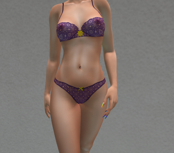 Lingerie white & purpel