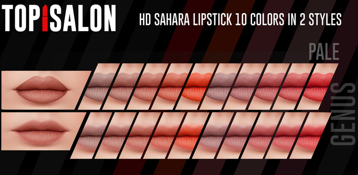 TOP1SALON - HD SAHARA LIPSTICK (Genus) PALE P1