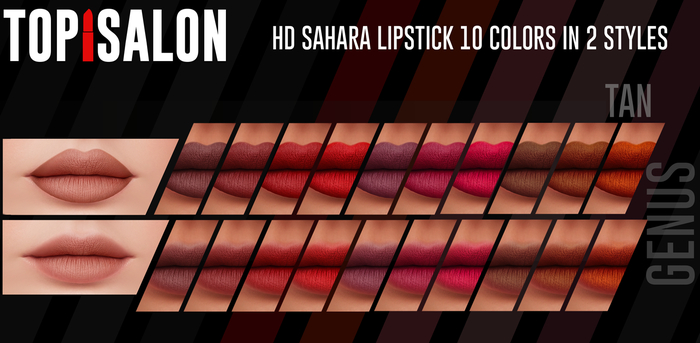 TOP1SALON - HD SAHARA LIPSTICK (Genus) TAN P2