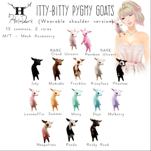 +H-Dr+ Itty-Bitty Pygmy Goat - Rainbow Unicorn (Shoulder) RARE