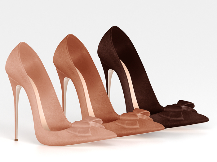Salvadori - Nude 'Sabrina' Velvet Bow Pumps