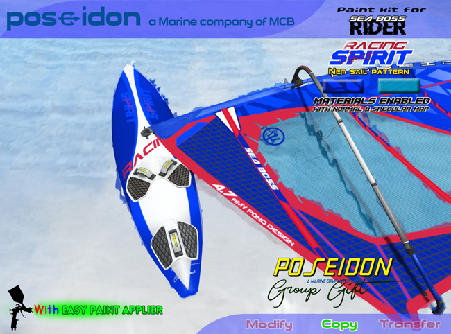 ::POSEIDON:: SEA BOSS RIDER - RACING SPIRIT - 3 TYPES OF BOARD - PAINT HUD APPLIER ! - GROUP GIFT - FREE !!!