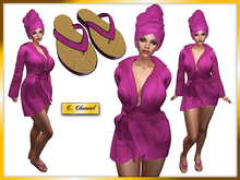 C.CHANTAL Bath Robe Outfit with Flip-Flops #1 PINK [Maitreya]