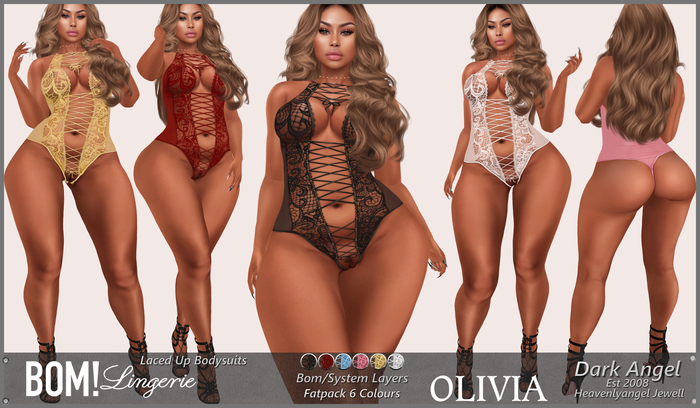 Dark Angel : Olivia Laced Up Bodysuits BOM - Fatpack