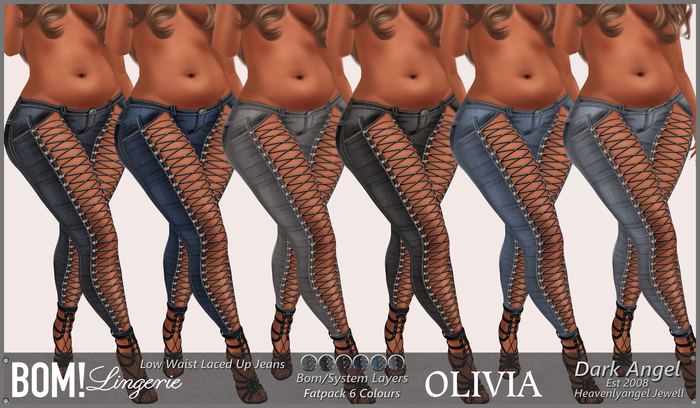 Dark Angel : Olivia Low Waist Laced Jeans BOM - Fatpack
