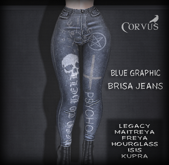 Corvus : Blue Graphic Brisa Jeans