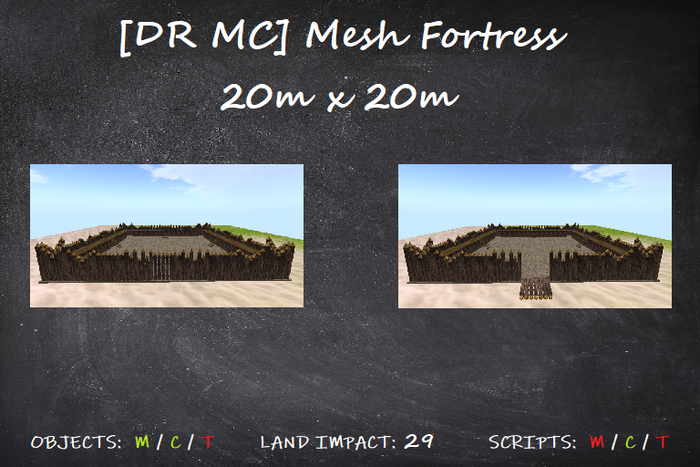 [DR MC] Mesh MP Fortress 20x20m mit Tor - 29 Li