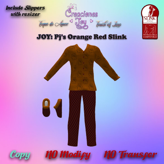 JOY: PJ'S Men Orange Red SLINK