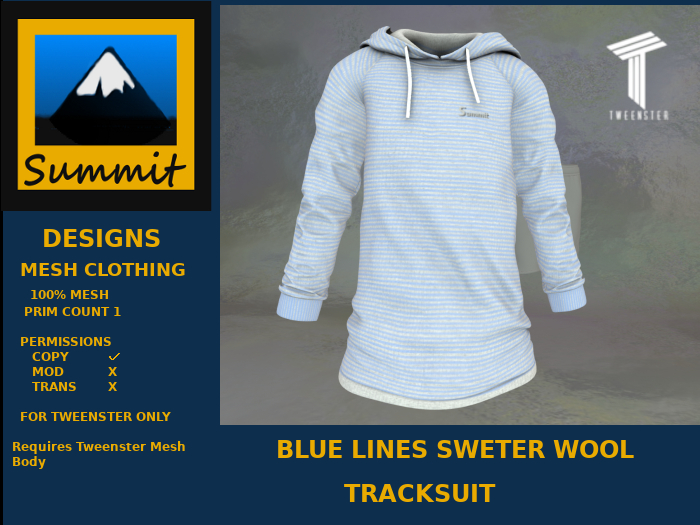 Summit Blue Lines Wool Tracksuit [Tweenster]