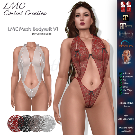 LMC Mesh - Bodysuit VI - Lace Textures Incl.