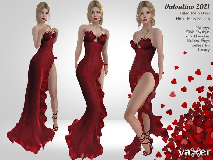 Vaxer : Valentine 2021 Outfit - Maitreya Lara, Slink (P, H) , Belleza (I, F), Legacy (P).