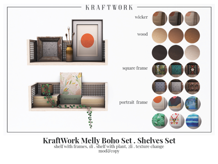 KraftWork Melly Boho Set . SHELVES SET