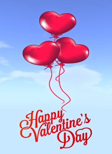 Happy Valentine's Day Balloons Banner - Valentine