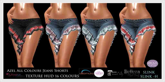 RADEX R-2 Mesh Azel All Colours Jeans Shorts