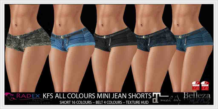 RADEX R-2 Mesh Kfs All Colours Mini Jean Shorts v4