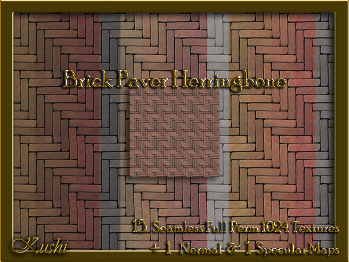 Brick Paver Herringbone Seamless Texture Set