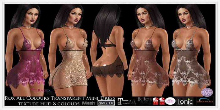 RADEX F 104 Mesh Rox All Colours Transparent Mini Dress