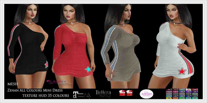 RADEX F 104 Mesh Zenan All Colours Mini Dress