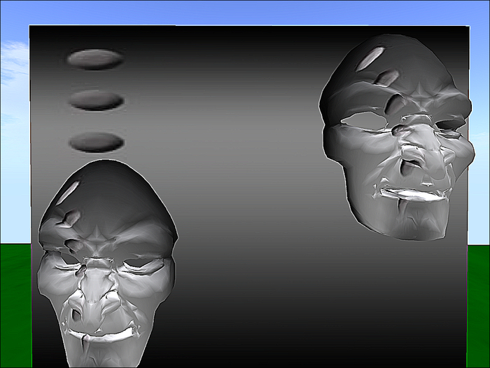 Metall Monster-Face Wall