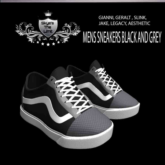 :STLF: MENS SNEAKERS BLACK AND GREY