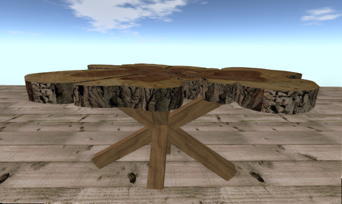 Rustic Wooden Table MESH