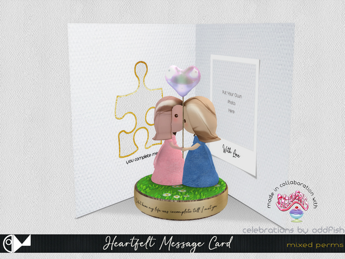 ODd " You Complete Me" Heartfelt Message Card *FF*