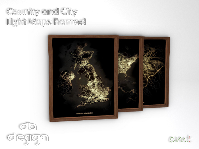 ::db:: Framed Country and City Light Maps U - Z Part X