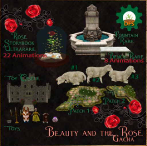 DFS Beauty and the Rose Fountain RARE