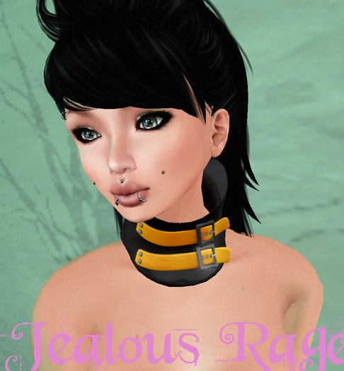 Jealous Rage Double Belted Posture Collar  Orange