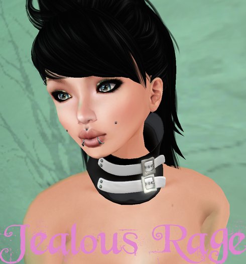 Jealous Rage Double Belted Posture Collar White