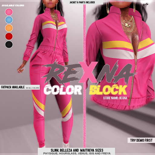 !RX - Color Block Tracksuit Pink