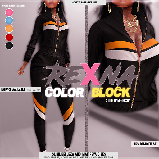 !RX - Color Block Tracksuit Black 