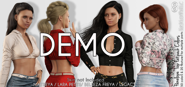 Demo Penelope Top Fatpack Colors - Maitreya, Lara Petite, Belleza Freya, Legacy - FashionNatic
