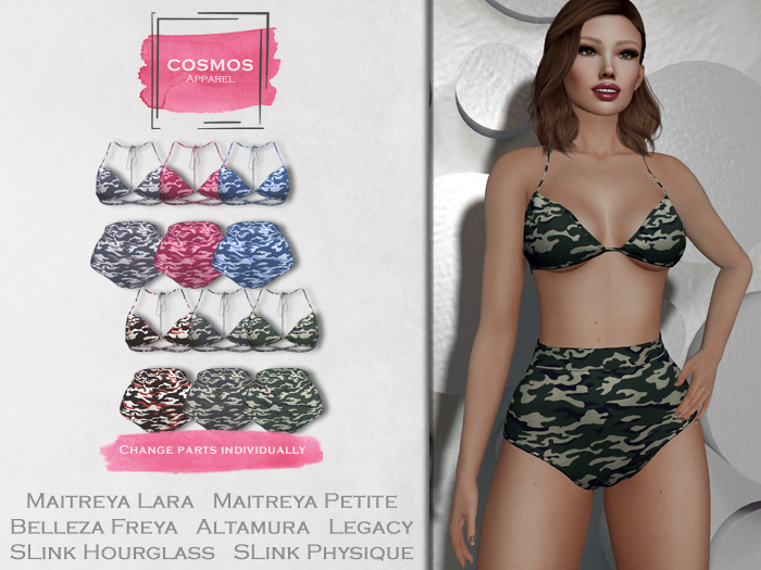 [COSMOS] Natalie Bra Set Camo / 6 Colors Fatpack Demo