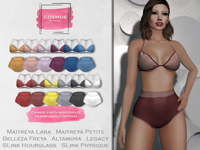 [COSMOS] Natalie Bra Set Silk / 12 Colors Fatpack Demo